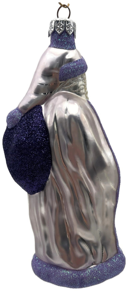 Patricia Breen Jordan Santa Purple Lavender Glass Christmas Tree Ornament 98235