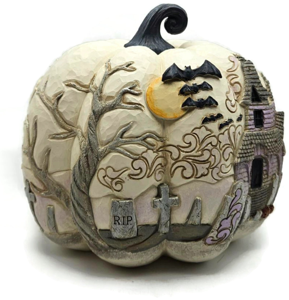 Jim Shore Heartwood Creek A Little Batty Pumpkin Enesco Halloween Decor Figurine7