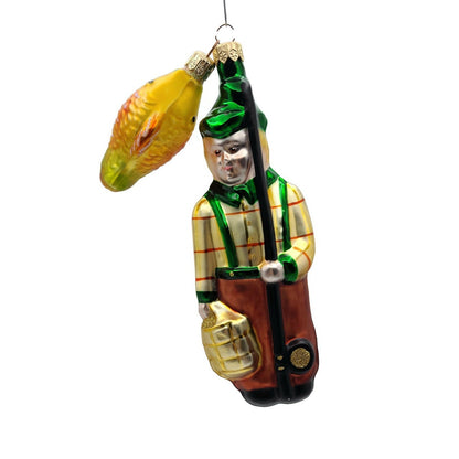 Patricia Breen Fisherboy and Fish Autumnal Fall Fishing Christmas Ornament 95290