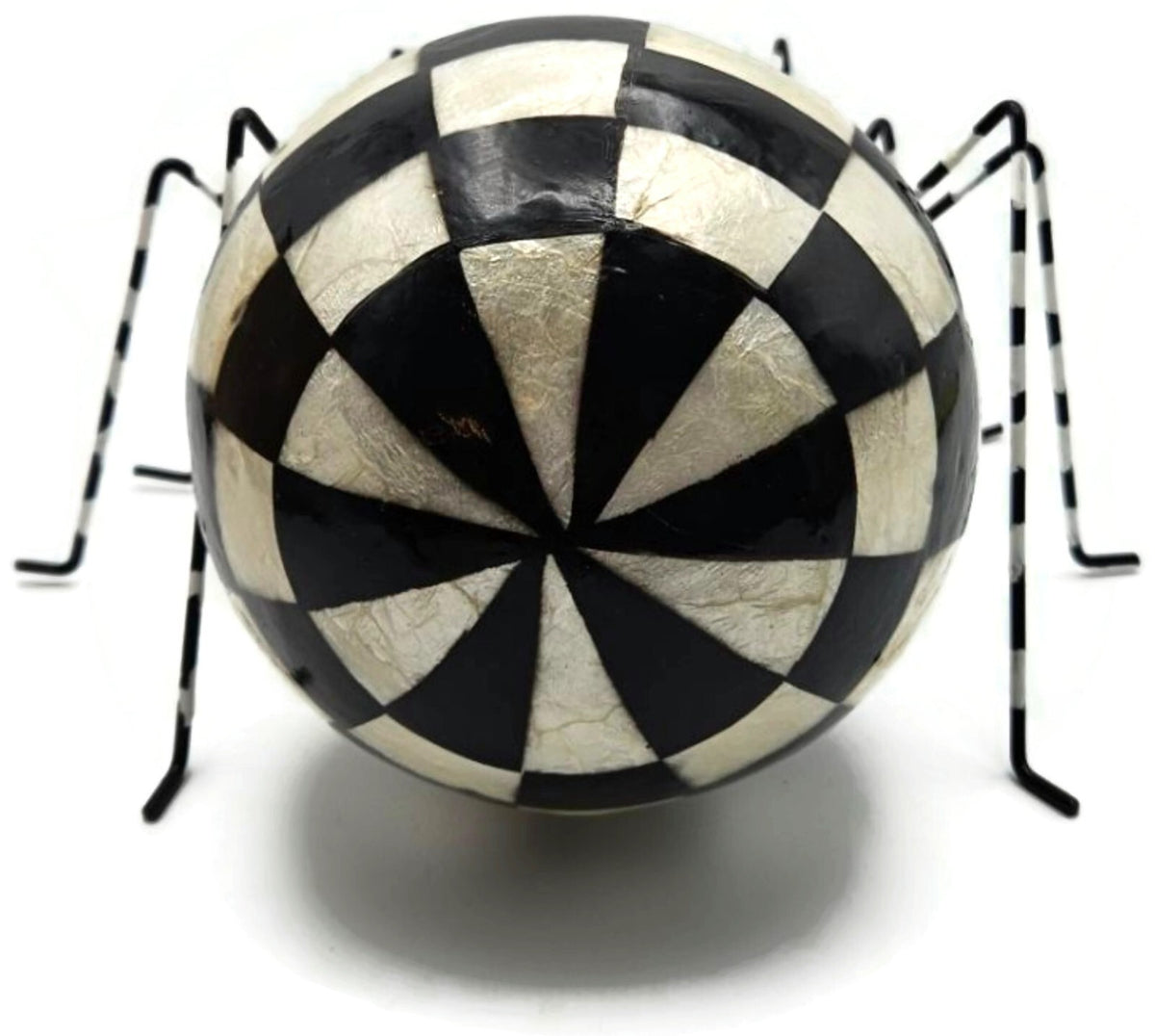 MacKenzie Childs Courtly Capiz Spider Metal Wire Check Halloween Decor Figurine4