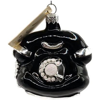 Patricia Breen Fine Phone Black Hand Blown Glass Christmas Tree Ornament 94395