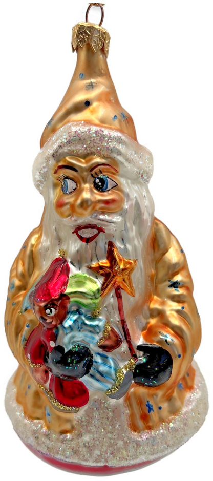 Christopher Radko 1995 Spellbound Gold Wizard Santa Glass Ornament 95 128 00