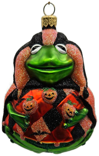 Patricia Breen Yorick Frog Halloween Orange Pumpkins Christmas Ornament 20460