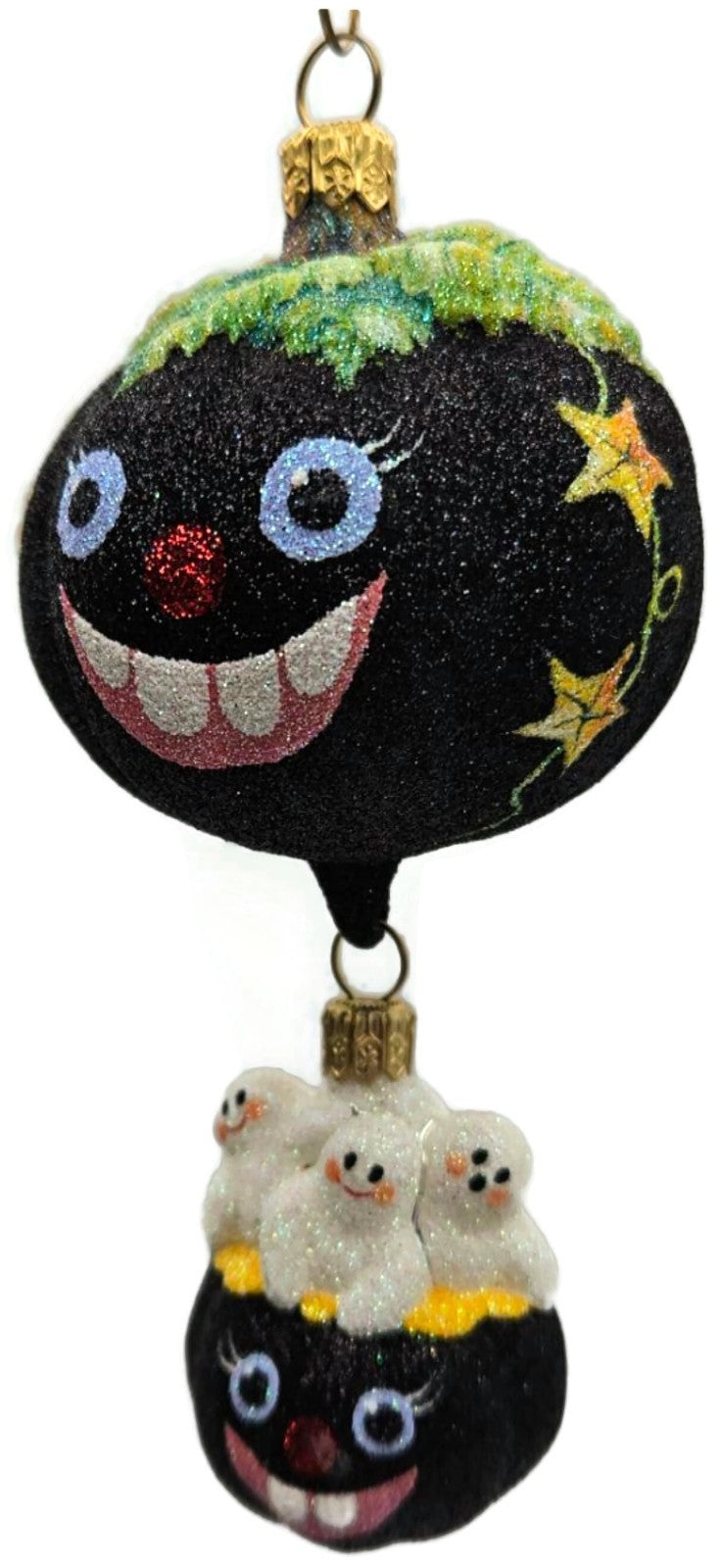 Patricia Breen Soaring Spirits Black Pumpkin Ghosts 2-Pc Halloween Ornament 25636