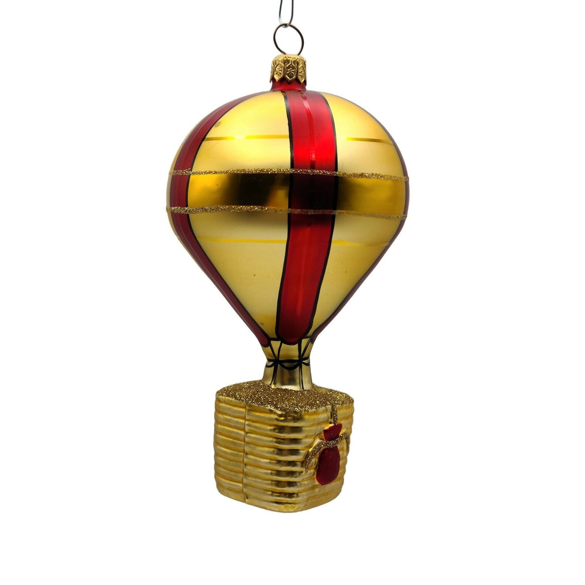 Patricia Breen Versailles Balloon Plaid Gold Signed Christmas Tree Ornament 95116
