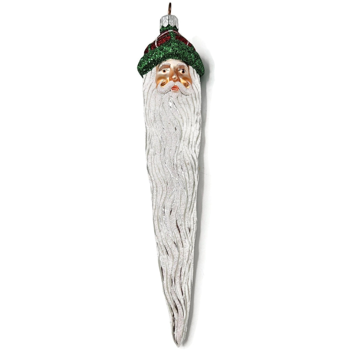 Patricia Breen Santa Claus Icicle Plaid Red Hat Drops Christmas Ornament 21328