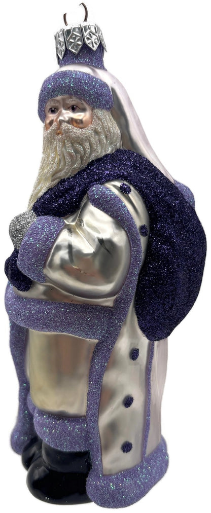 Patricia Breen Jordan Santa Purple Lavender Glass Christmas Tree Ornament 98231