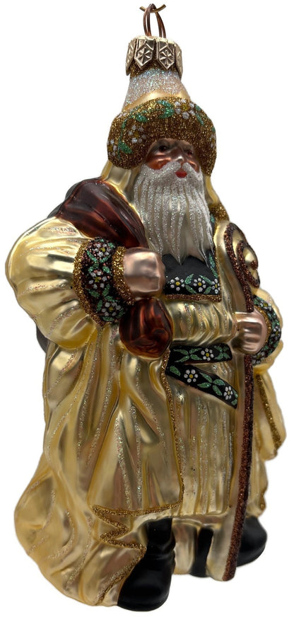 Patricia Breen Van Mourik Santa Claus Gold Brown Fall Christmas Ornament 20441