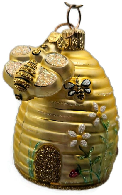 Patricia Breen Miniature Beeskep With Bee 2 Part Floral Spring Ornament 21486