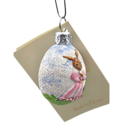 Patricia Breen Miniature Egg Surprise Betrothal Bunny Glass Easter Ornament 31385