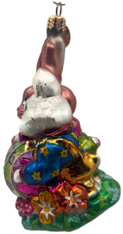 Christopher Radko 2001 Triple Treasure Easter Bunnies Glass Ornament 01 0478 06