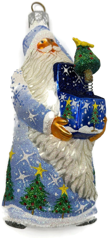 Patricia Breen Jack In The Box Santa Blue Snowflakes Christmas Ornament 23746