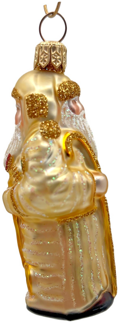 Patricia Breen Miniature Millennium Santa Gold Christmas Tree Ornament 99486