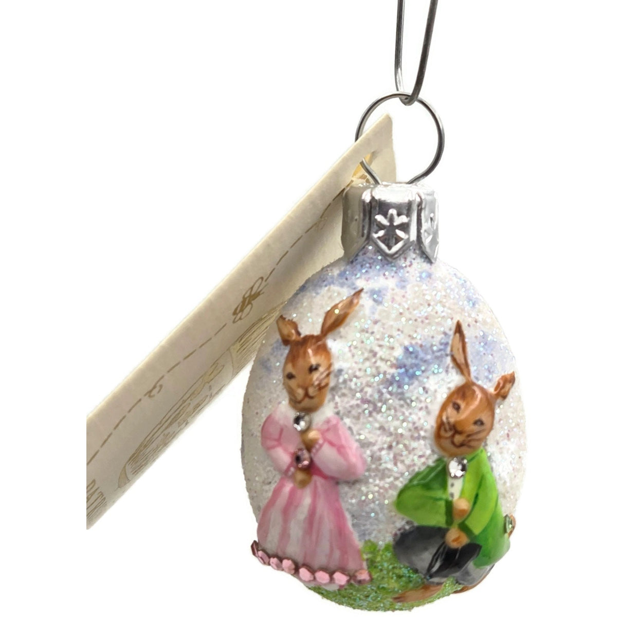 Patricia Breen Miniature Egg Surprise Betrothal Bunny Glass Easter Ornament 31380