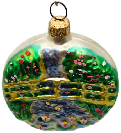 Patricia Breen Japanese Bridge Medallion Monet Date Signed Holiday Ornament 95968