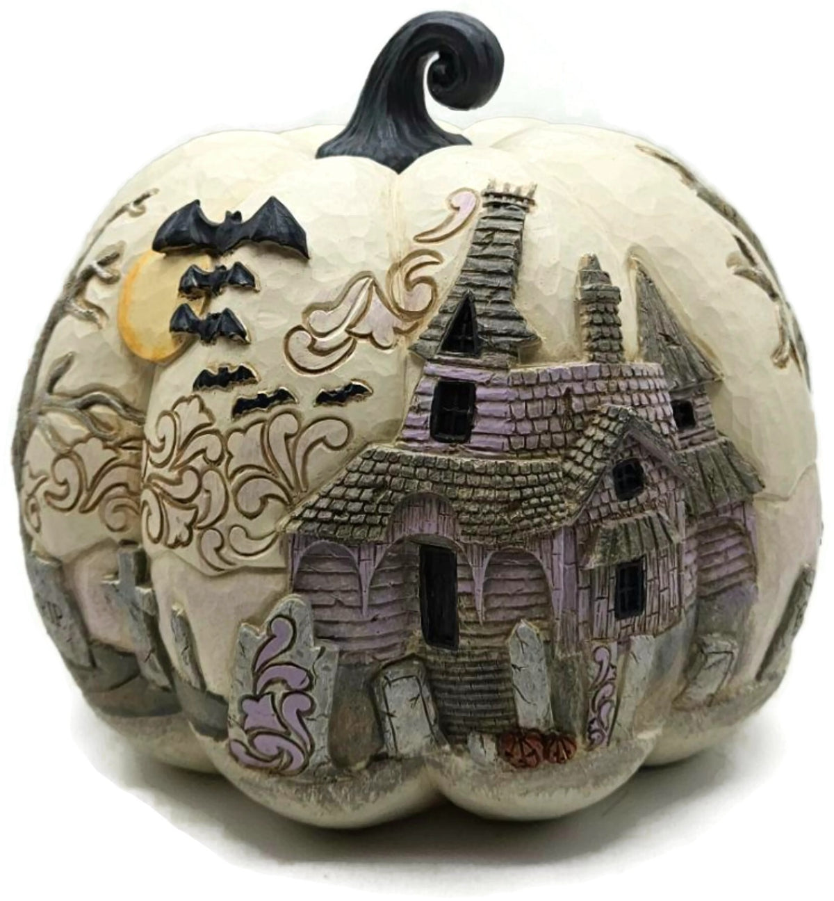 Jim Shore Heartwood Creek A Little Batty Pumpkin Enesco Halloween Decor Figurine6
