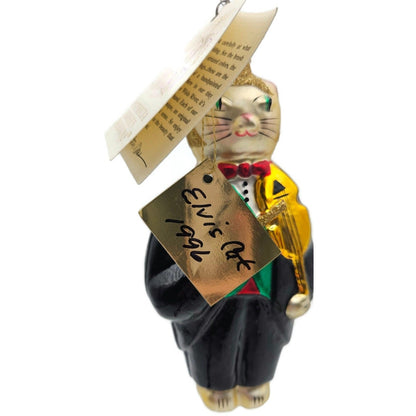 Patricia Breen Fiddling Cat Elvis Hey Diddle Diddle Christmas Ornament 950910
