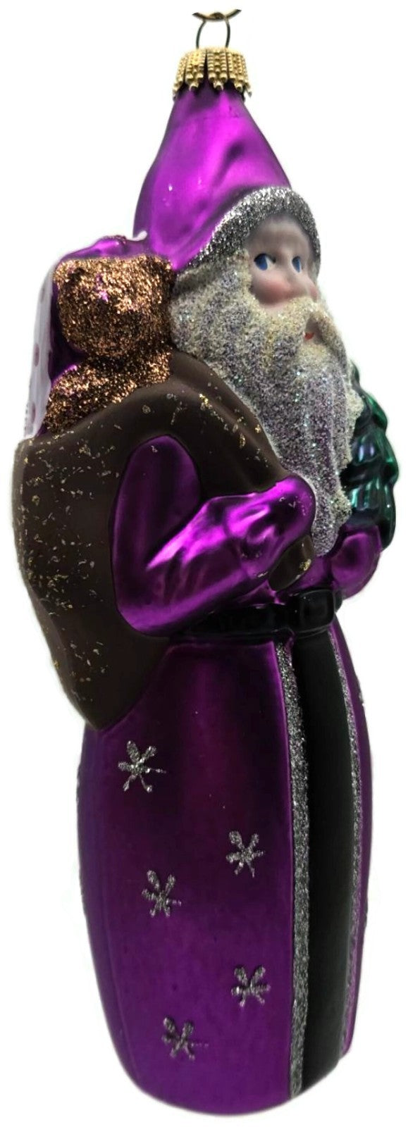 Larry Fraga Father Christmas Purple Snowflakes Tree Santa Claus Ornament1