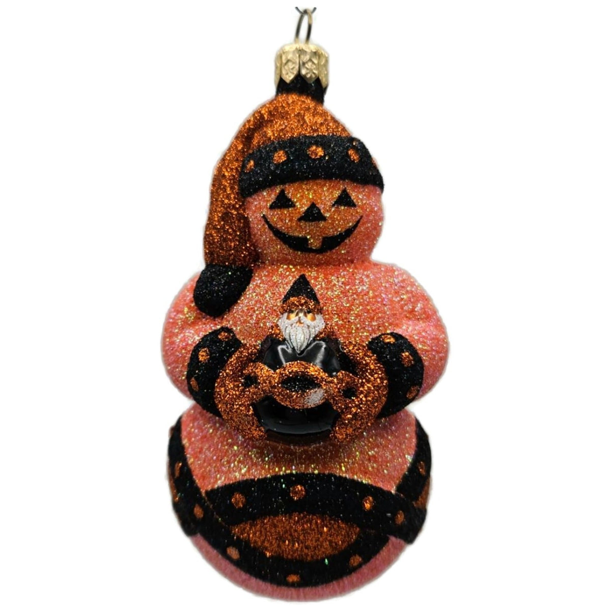 Patricia Breen Faberge Snowman Halloween Orange Stars Christmas Ornament 22230