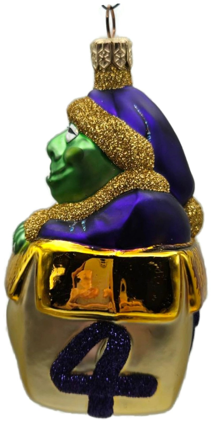 Patricia Breen Mmmonster Present Purple Gold Green Glass Christmas Ornament 99207