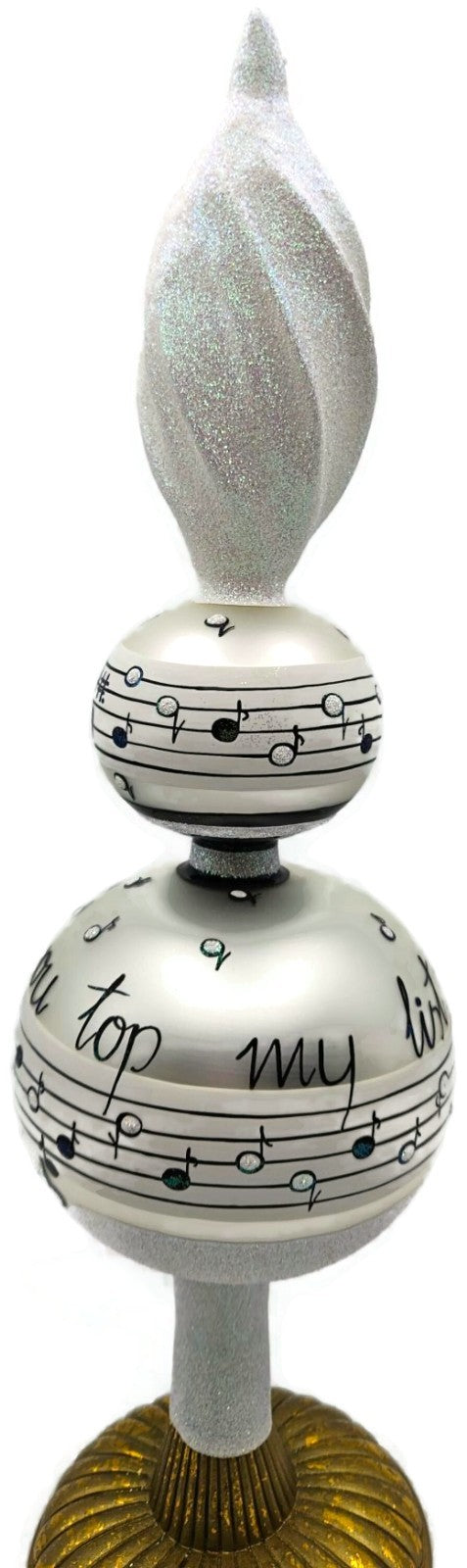 Patricia Breen You Top My List Finial Music Sheet Christmas Tree Topper 97866