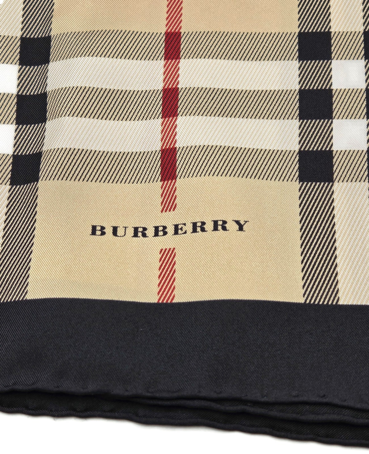 Burberry London Scarf Classic Check  Square Camel Beige New 100% Silk 34 X 347