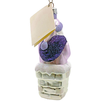Patricia Breen Here Comes Santa Claus Lavender Chimney Christmas Ornament 96259