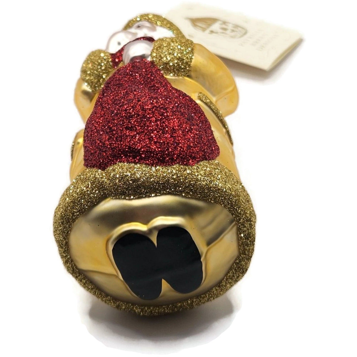 Patricia Breen Shhh Santa Gold Red Bag Glittered Glass Christmas Ornament 964311