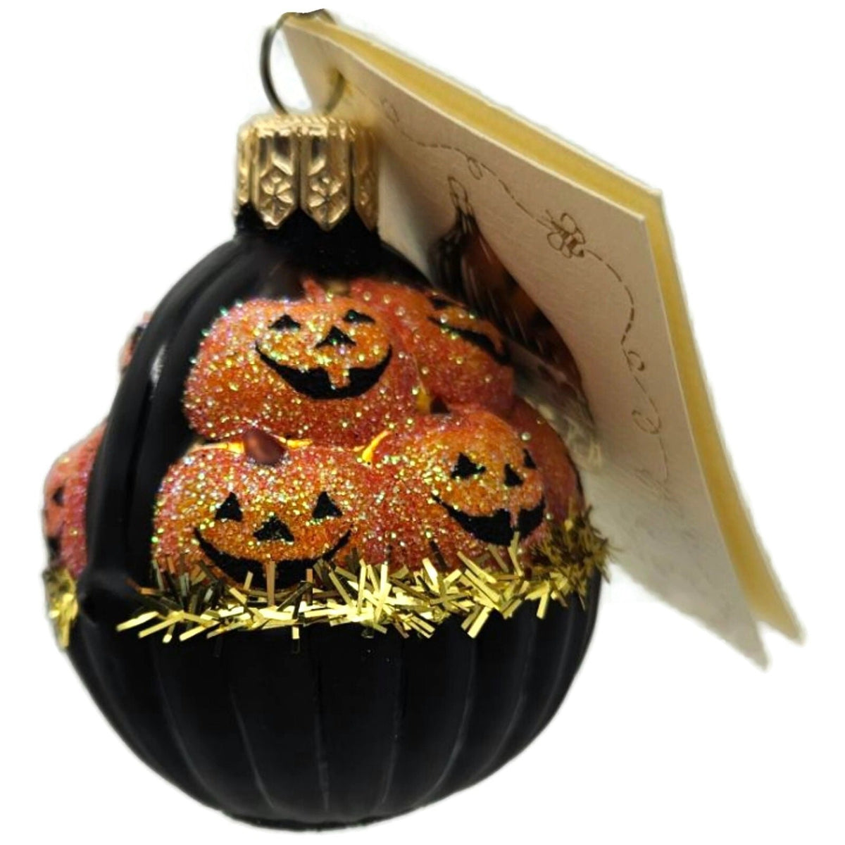 Patricia Breen Pumpkin Basket Black Matte Jack O Lanterns Halloween Ornament3