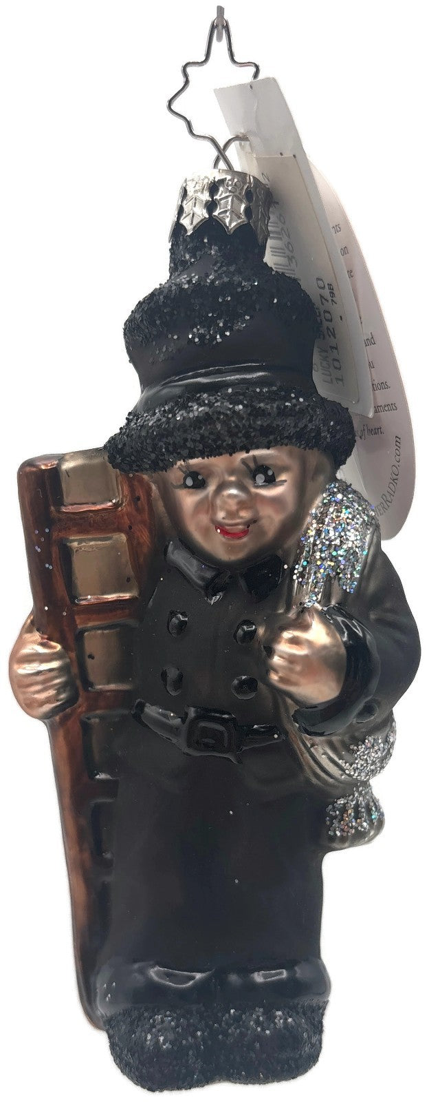 Christopher Radko Lucky Sweep 20th Anniversary Black Christmas Ornament 10120700