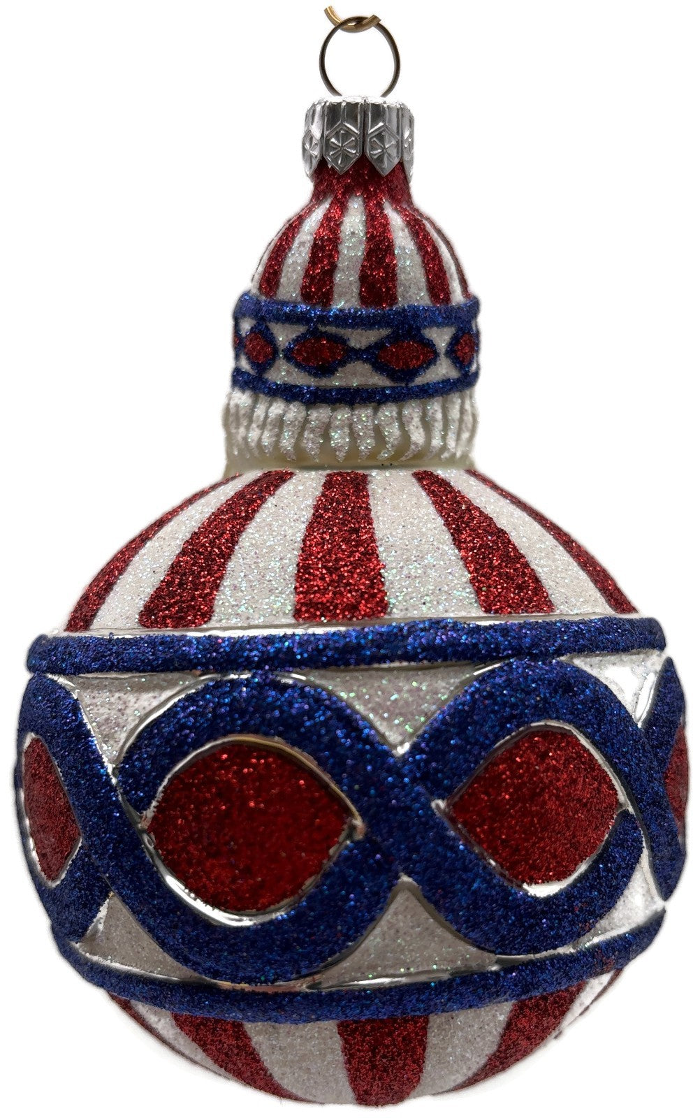 Patricia Breen Hollstrom Santa Patriotic Striped Christmas Tree Ornament NM 22224