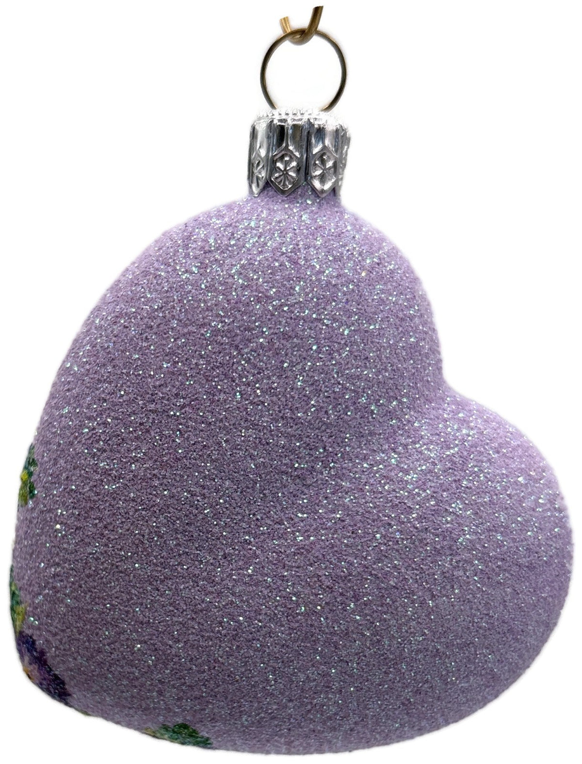 Patricia Breen Never Forget Pansies Lavender Heart Santa Christmas Ornament 25365