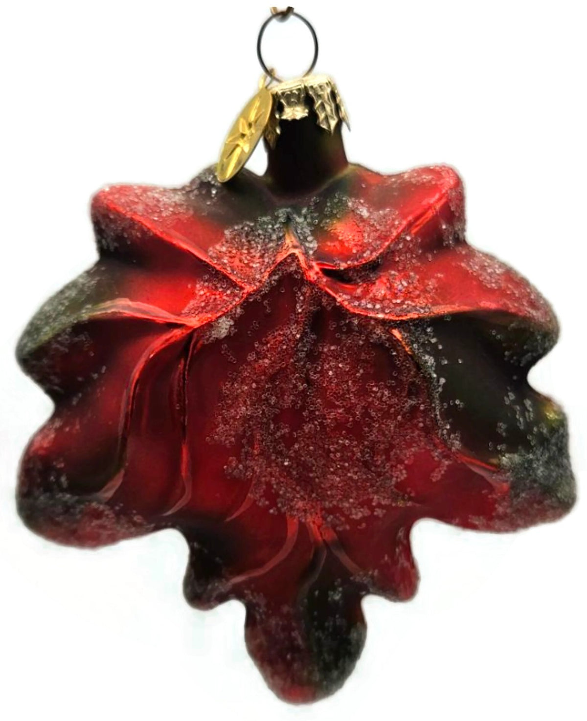 Christopher Radko Mini Maple Frost Red Yellow Leaf Christmas Ornament 98-148-01