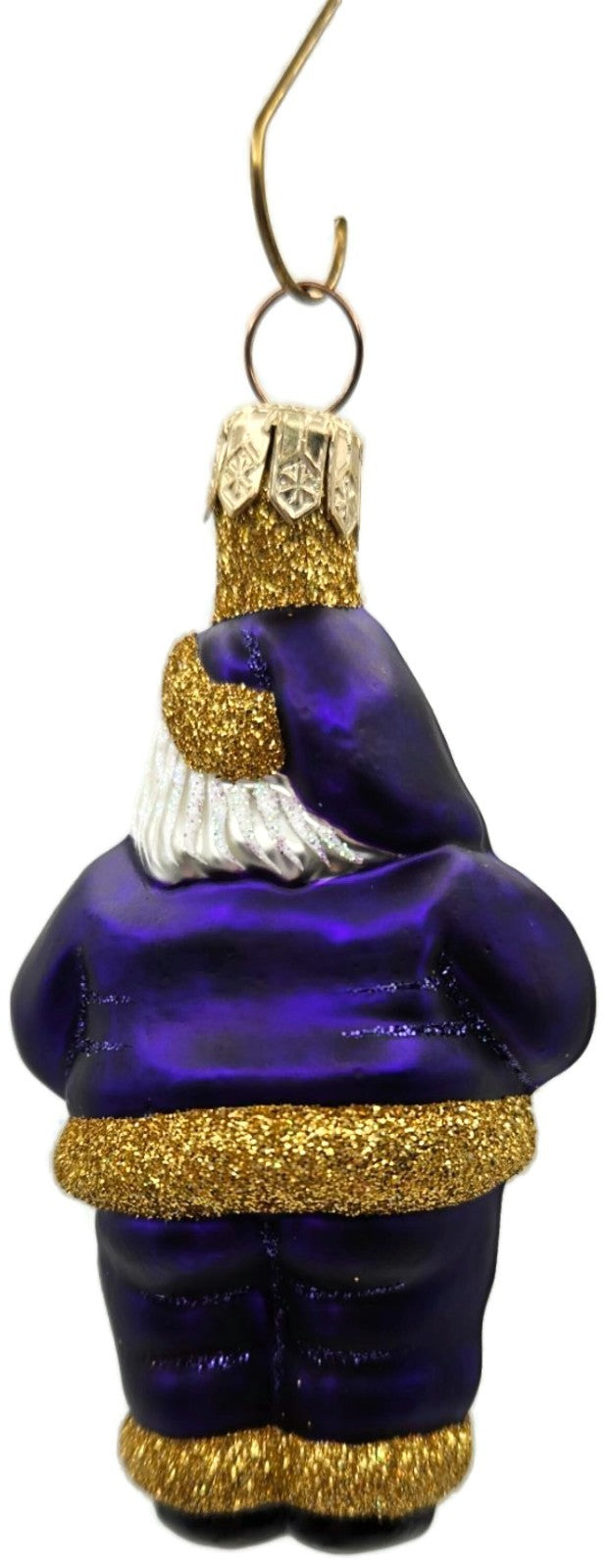 Patricia Breen Miniature HO HO HO Purple Santa Christmas Tree Ornament 99454