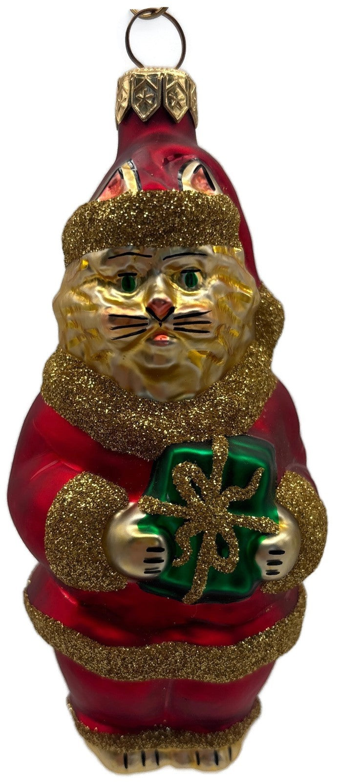 Patricia Breen Santa Paws Red Gold Trim Cat Animal Christmas Tree Ornament 95360