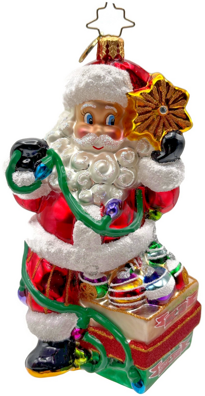 Christopher Radko 2014 Shiny Brite Santa Glass Christmas Ornament 10175770