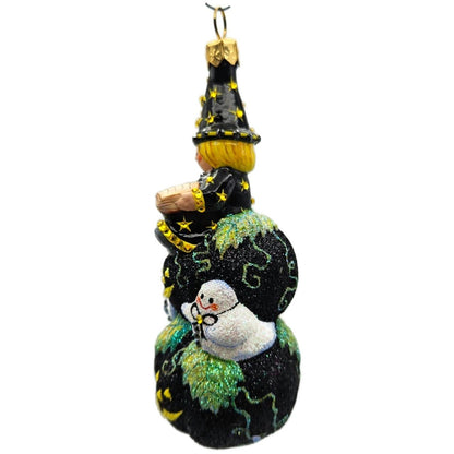 Patricia Breen Spell Bound Black Witch Pumpkin Moon Halloween Ornament 29282