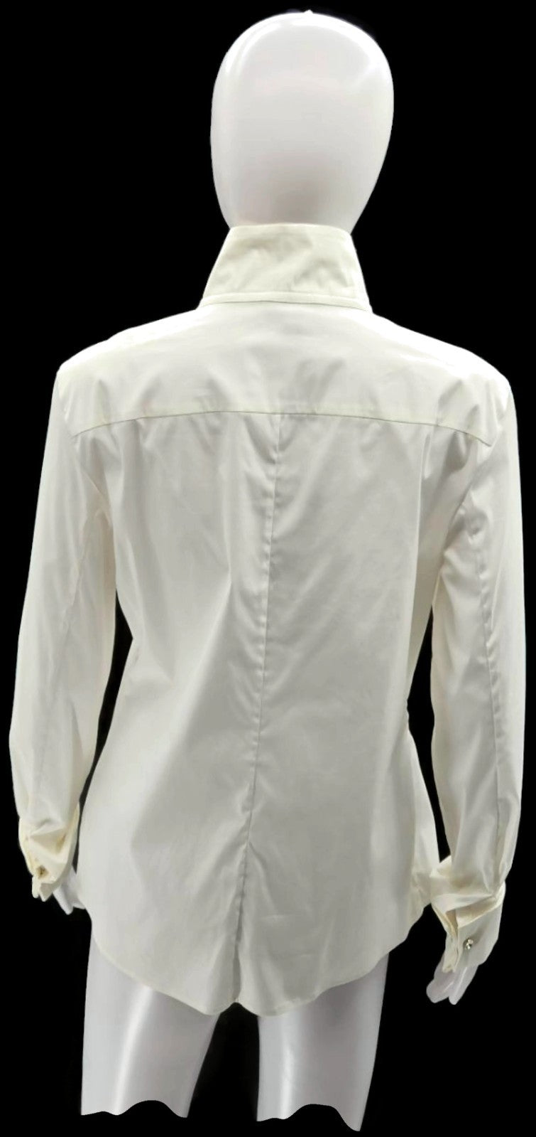 Escada Natassa Off White Swarovski Button Up Blouse French Cuff Size 36 NWT4