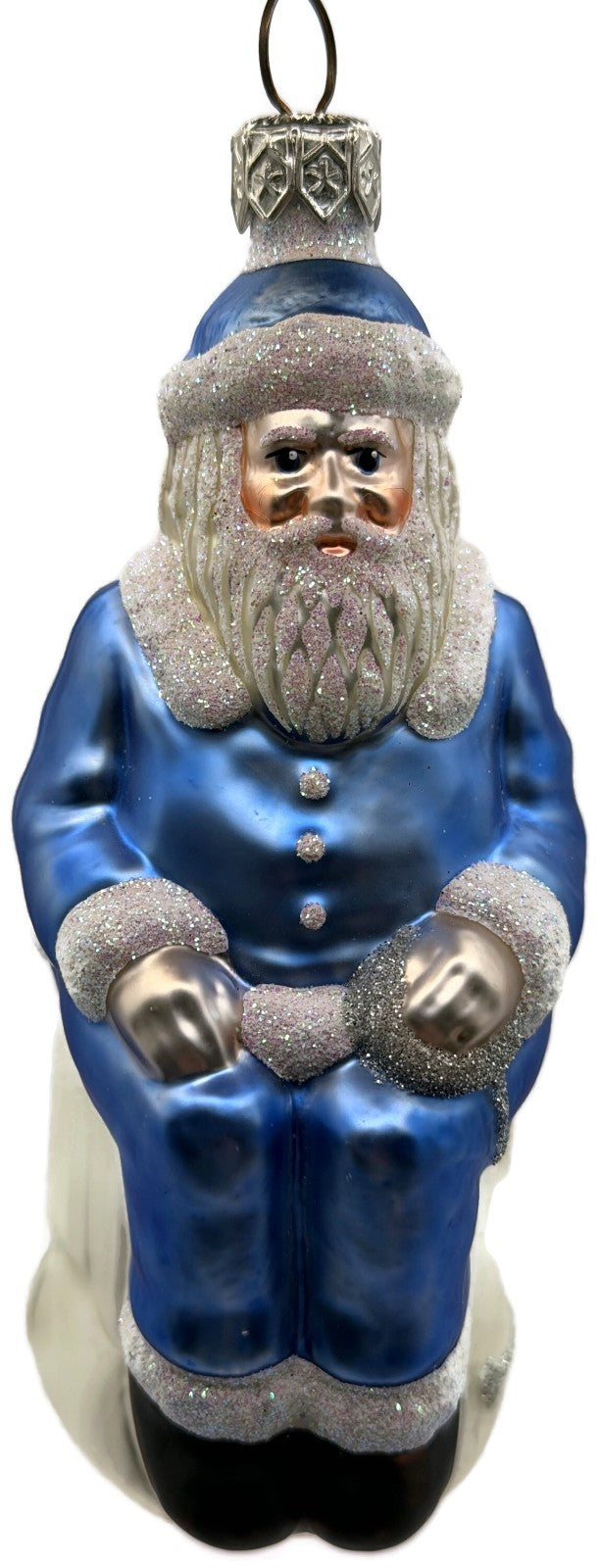 Patricia Breen Cyberspace Santa Sitting On Monitor Glass Christmas Ornament 97110
