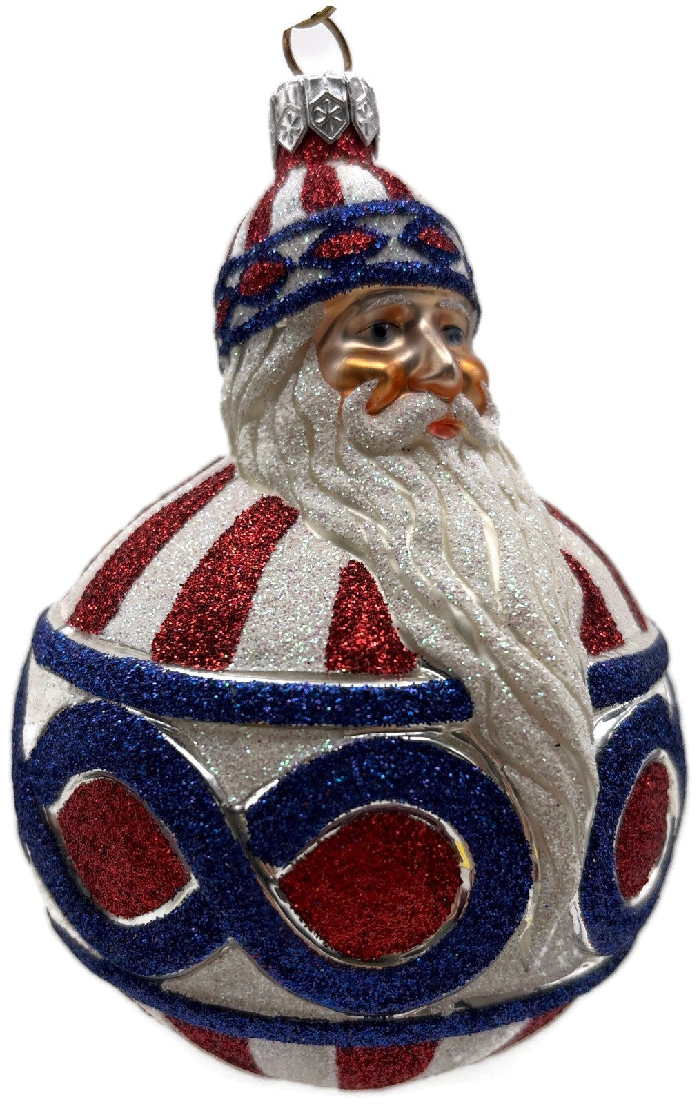Patricia Breen Hollstrom Santa Patriotic Striped Christmas Tree Ornament NM 22227