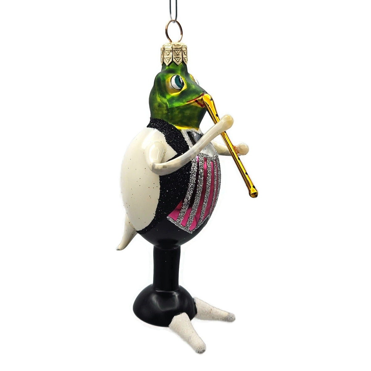 Slavic Treasures Tune Jumper Frog Flute Striped Christmas Ornament 00 406 A FB3