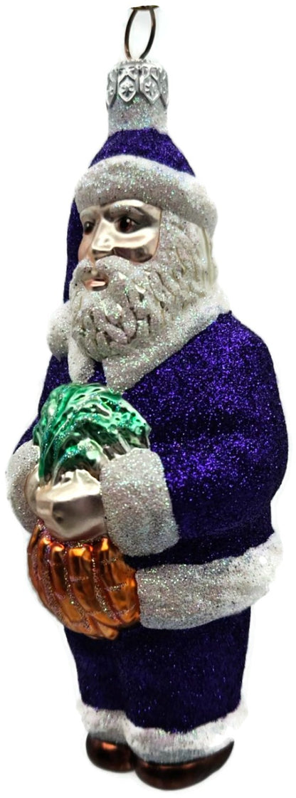 Patricia Breen A Snack For Rudolph Purple Glitter Santa Christmas Ornament 96447