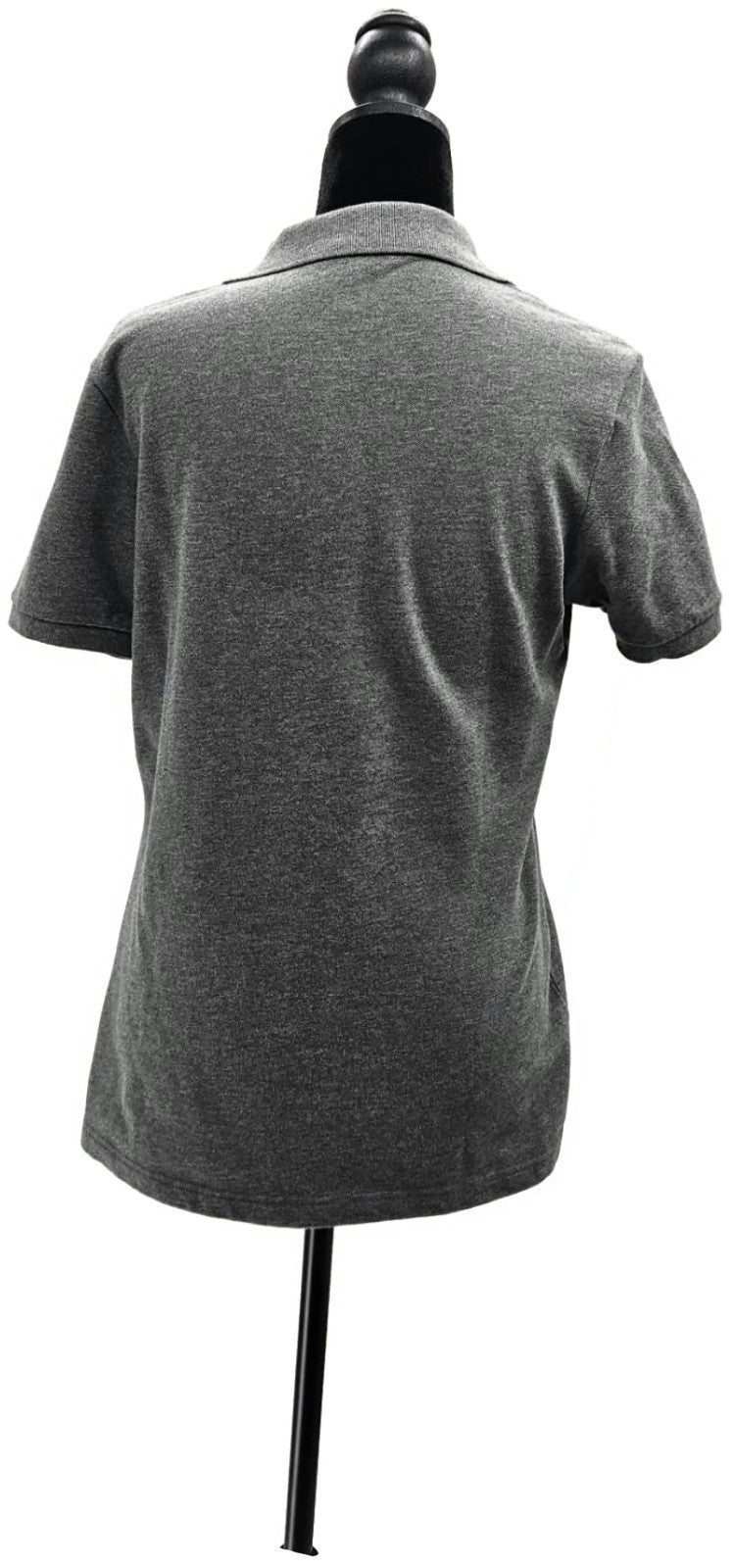 Burberry London Grey Melange Nova Check Placket Polo Shirt Women's M Stretch4