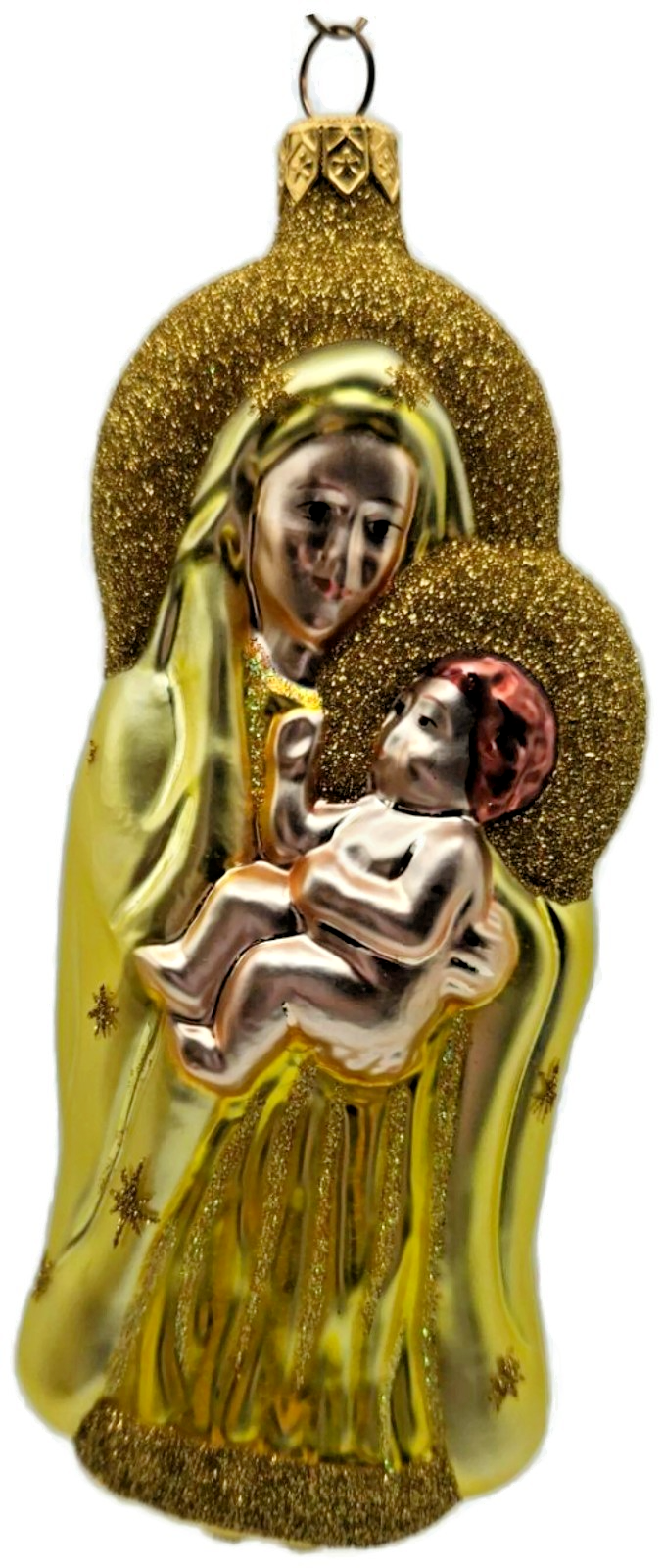 Patricia Breen Madonna of the Sun Gold Glitter Stars Christmas Ornament 96320