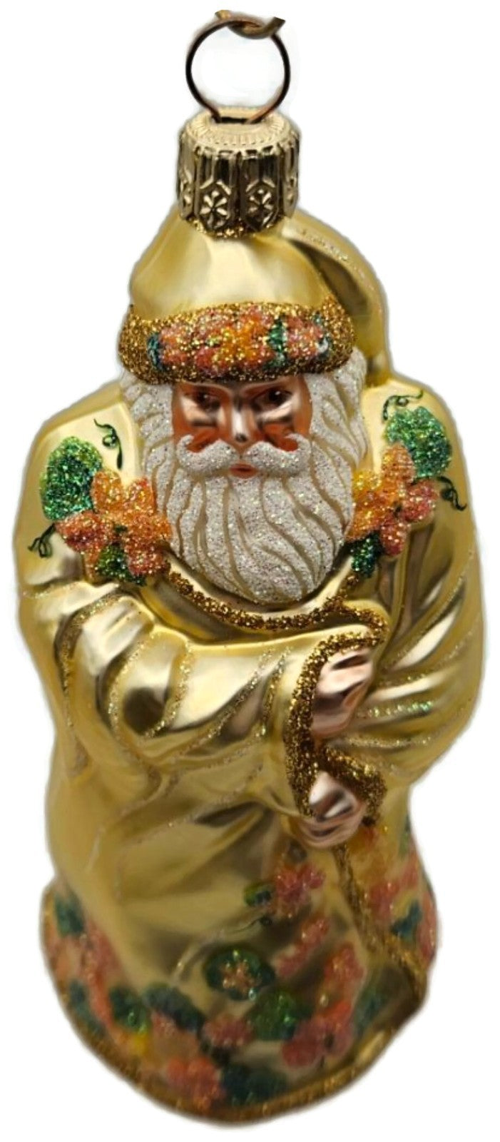 Patricia Breen Redoute Santa Nasturtiums Gold Spring Christmas Ornament 21251