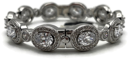 Nadri Crystal Halo CZ Line Bracelet Rhodium 7in NWT Nordstrom MSRP $1900