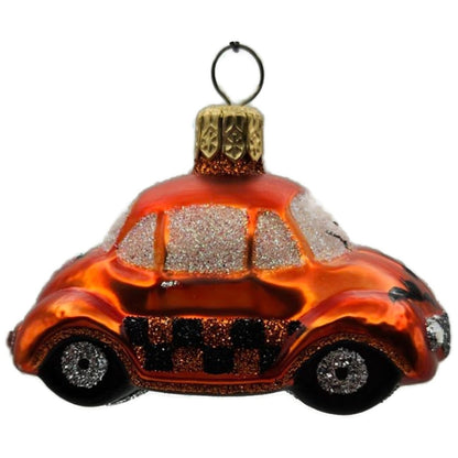 Patricia Breen Miniature Taxi Orange Car Pumpkin Glass Halloween Ornament 23730
