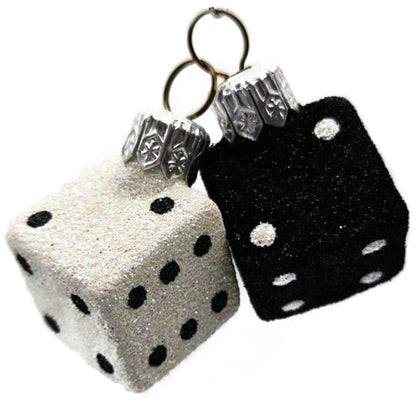 Patricia Breen Dice Pair Black and White 2 Part Mini Christmas Ornament 2377GIFT0