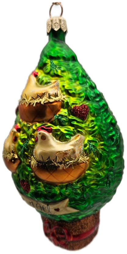 Patricia Breen Three French Hens Glittered Trunk Christmas Tree Ornament 20421