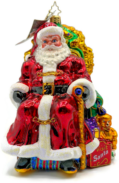 Christopher Radko Worth The Wait Sitting Santa Claus Christmas Ornament 10165170